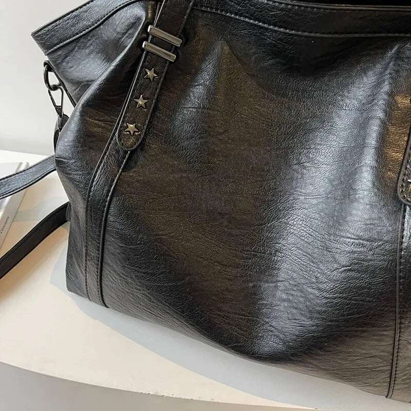 Grand sac à main cabas de cours souple avec bandoulière Sofia