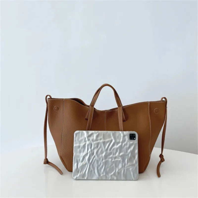 Grand sac à main cabas double porté Élodie