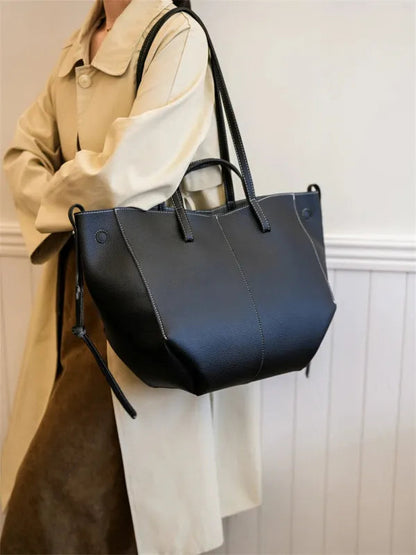 Grand sac à main cabas double porté Élodie