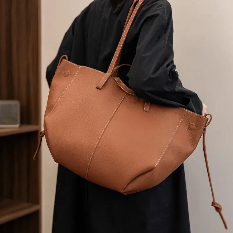 Grand sac à main cabas double porté Élodie