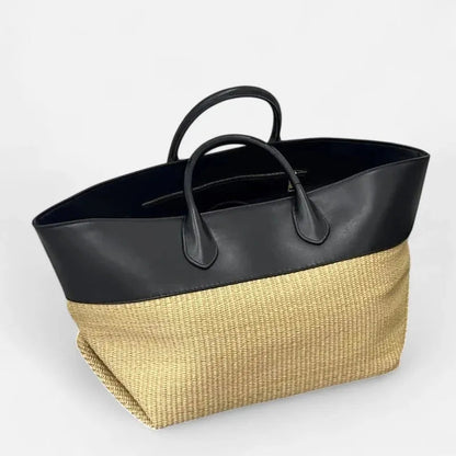 Grand sac à main cabas en paille Eléa