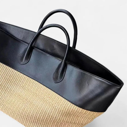 Grand sac à main cabas en paille Eléa