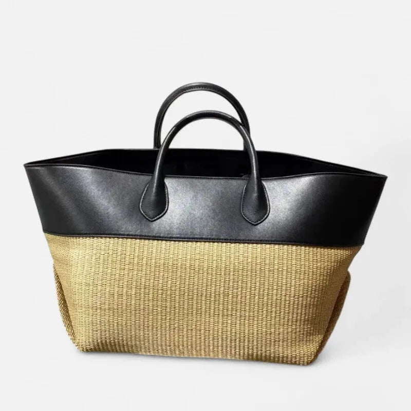 Grand sac à main cabas en paille Eléa