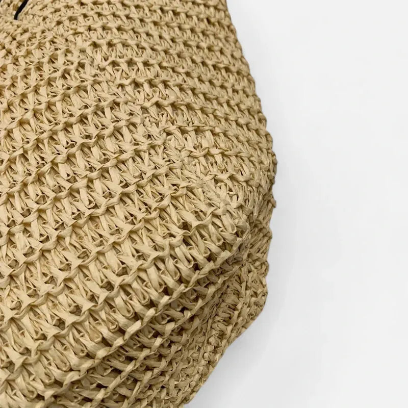 Grand sac à main cabas en paille Léa