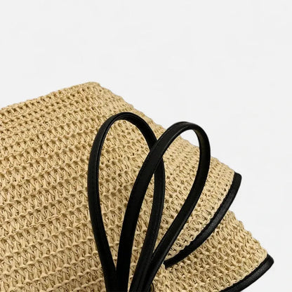 Grand sac à main cabas en paille Léa