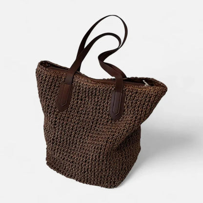 Grand sac à main cabas en paille Lina