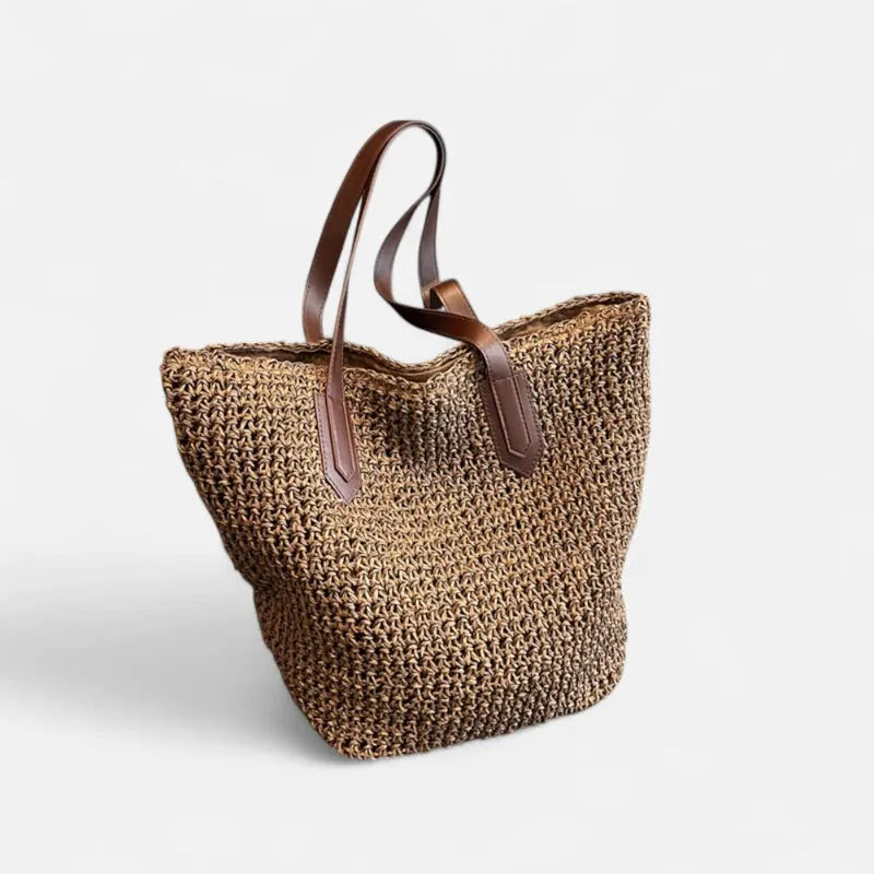 Grand sac à main cabas en paille Lina