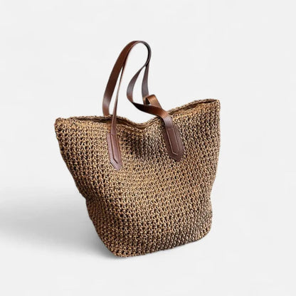 Grand sac à main cabas en paille Lina