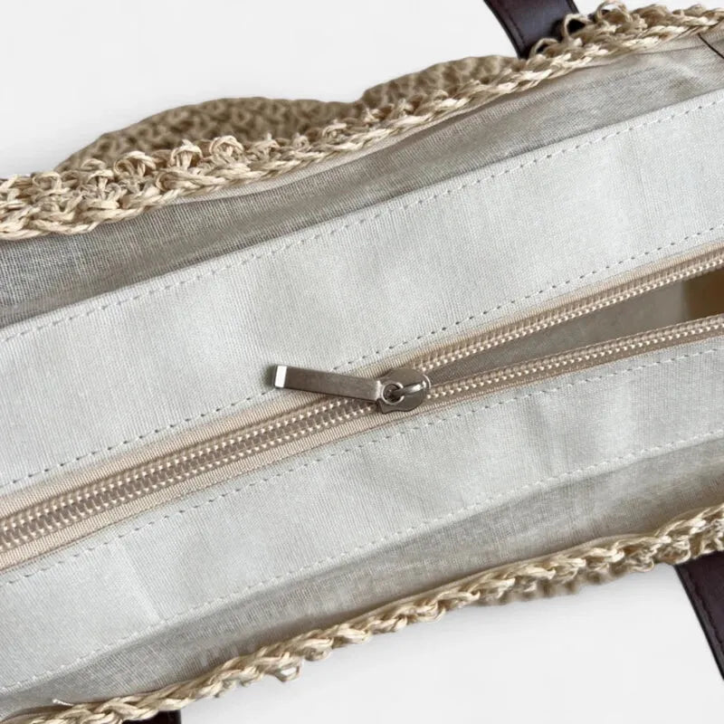 Grand sac à main cabas en paille Lina