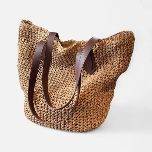 Grand sac à main cabas en paille Lina