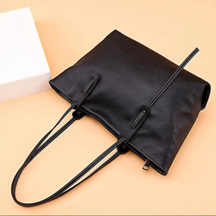 Grand sac à main cabas grainé Clara