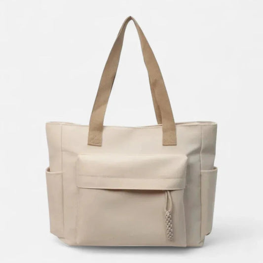 Grand sac à main cabas multipoches en toile Romane