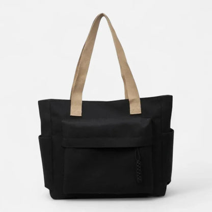 Grand sac à main cabas multipoches en toile Romane