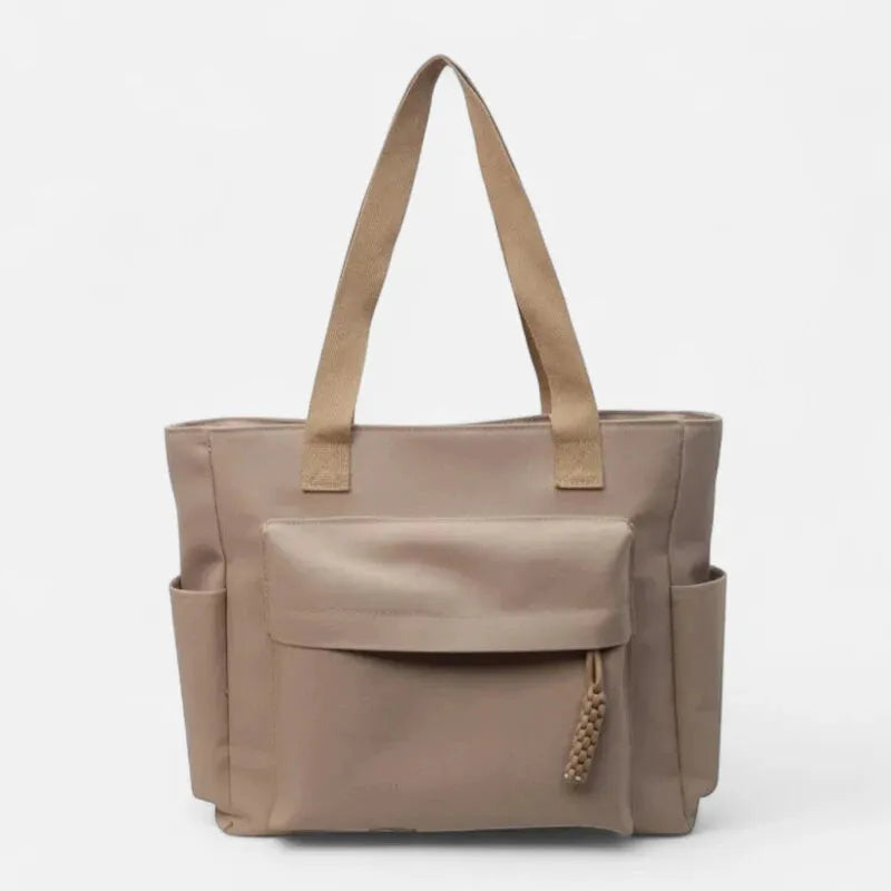 Grand sac à main cabas multipoches en toile Romane