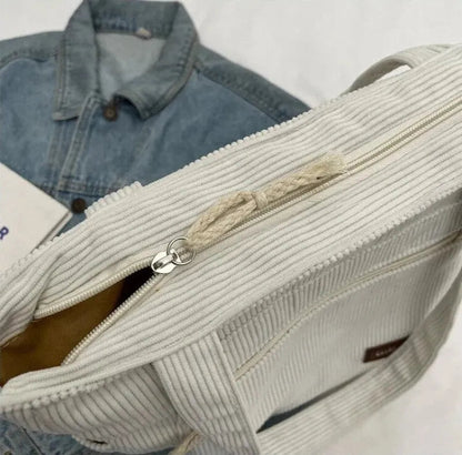 Grand sac à main cabas multipoches en velours Blandine