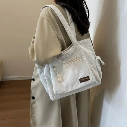 Grand sac à main cabas multipoches en velours Blandine