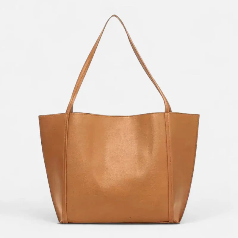 Grand sac à main cabas souple avec pochette assortie Amandine