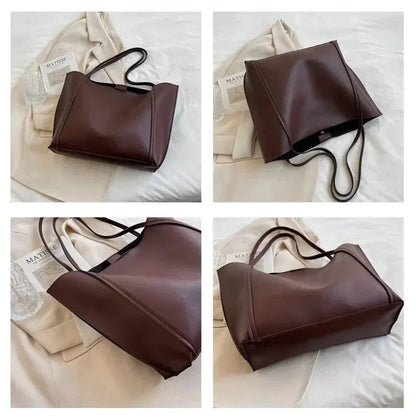 Grand sac à main cabas souple avec pochette assortie Amandine