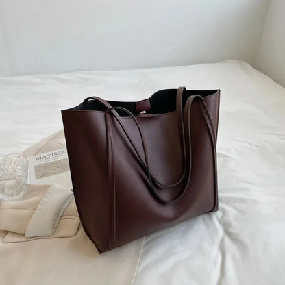 Grand sac à main cabas souple avec pochette assortie Amandine