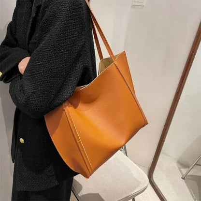 Grand sac à main cabas souple avec pochette assortie Amandine