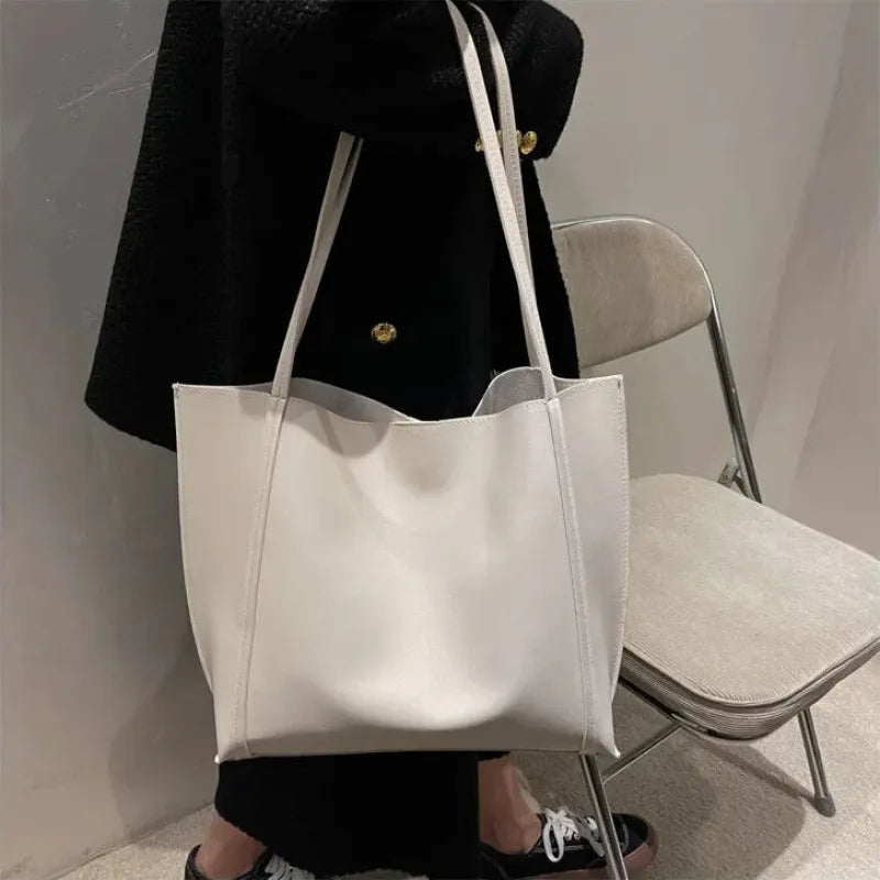 Grand sac à main cabas souple avec pochette assortie Amandine