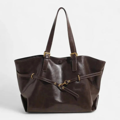 Grand sac à main cabas vintage de cours souple Brunehaut