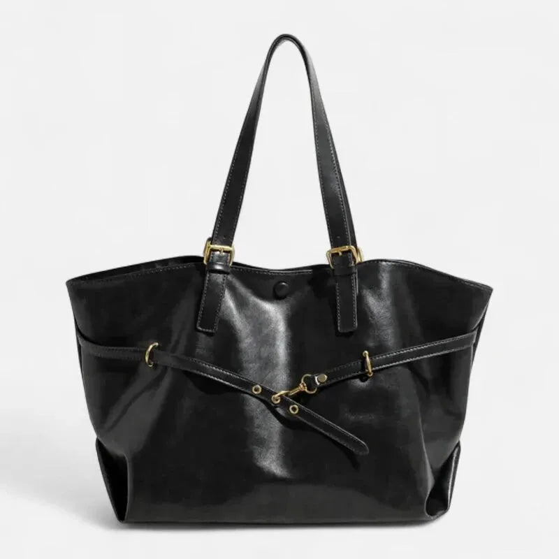 Grand sac à main cabas vintage de cours souple Brunehaut