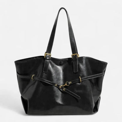 Grand sac à main cabas vintage de cours souple Brunehaut