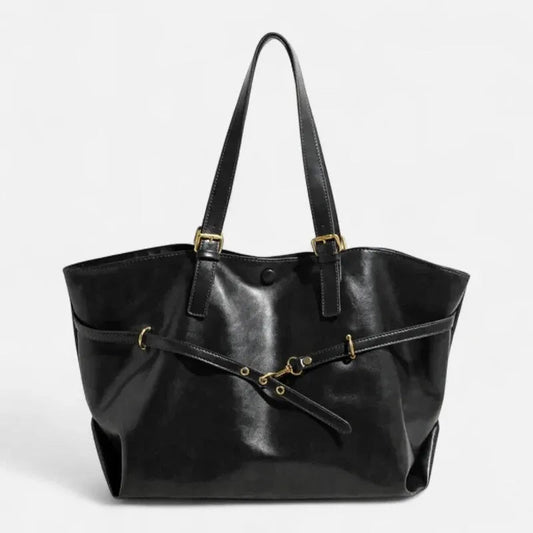 Grand sac à main cabas vintage de cours souple Solène