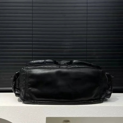 Grand sac à main de cours rétro multipoches à bandoulière Inès