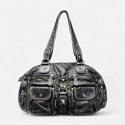 Grand sac à main de cours rétro multipoches à bandoulière Castille