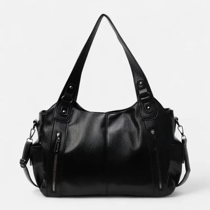 Grand sac à main de cours rétro souple à bandoulière Léonie