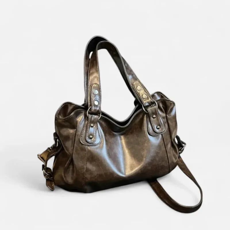 Grand sac à main de cours rétro souple à bandoulière Adélaïde