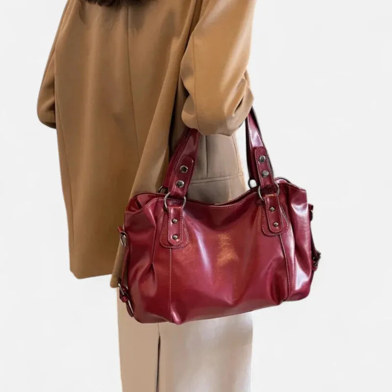 Grand sac à main de cours rétro souple à bandoulière Adélaïde