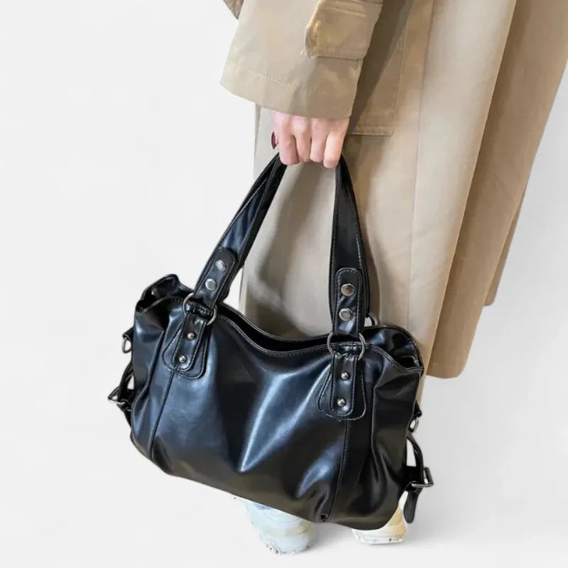 Grand sac à main de cours rétro souple à bandoulière Adélaïde