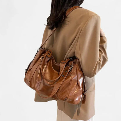 Grand sac à main de cours rétro souple à bandoulière Adélaïde