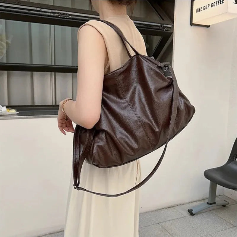 Grand sac à main de cours souple avec bandoulière Garance