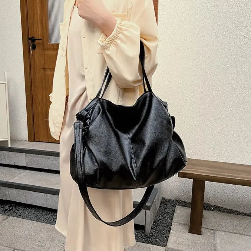 Grand sac à main de cours souple avec bandoulière Garance