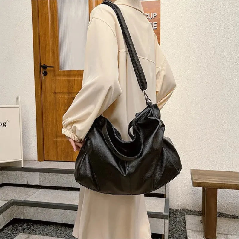 Grand sac à main de cours souple avec bandoulière Garance