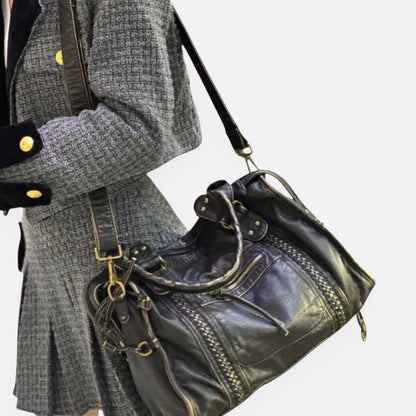 Grand sac à main de cours vintage à bandoulière Charlotte