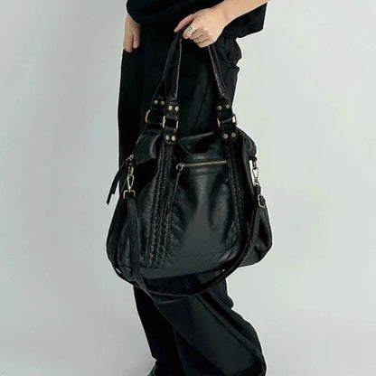 Grand sac à main de cours vintage à bandoulière Clara