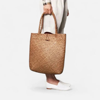 Grand sac à main en paille tressée Amira