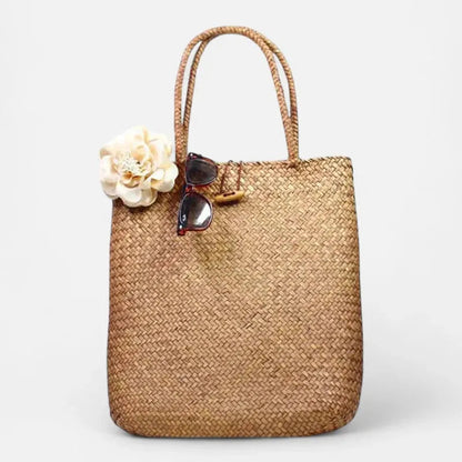 Grand sac à main en paille tressée Amira