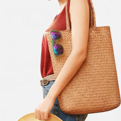 Grand sac à main en paille tressée Amira