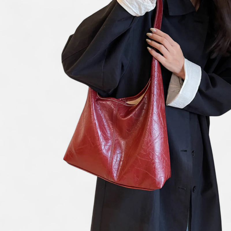 Grand sac à main hobo de cours avec sa pochette assortie Élodie