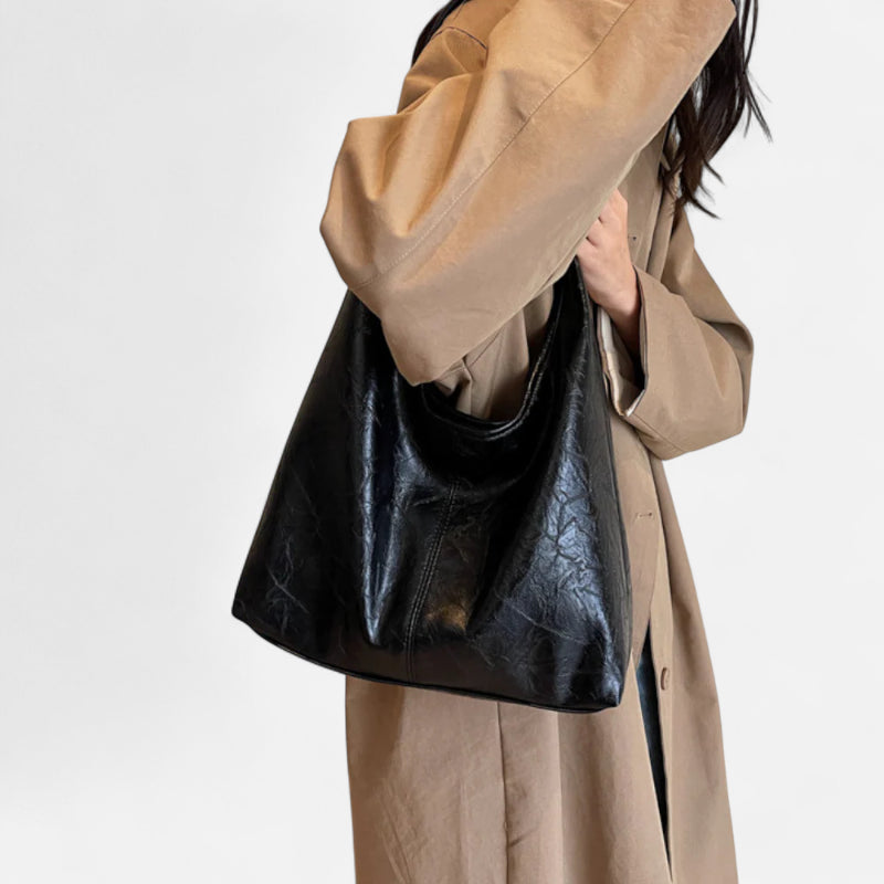 Grand sac à main hobo de cours avec sa pochette assortie Élodie