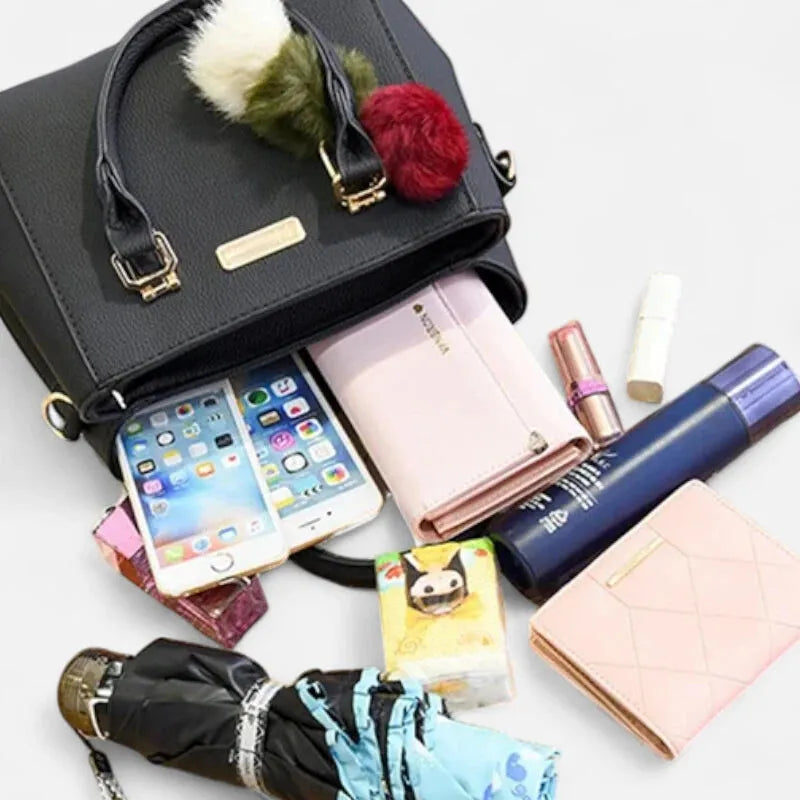 Petit sac à main bandoulière avec son charms pompon Louna