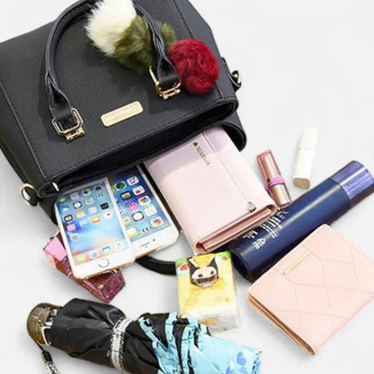 Petit sac à main bandoulière avec son charms pompon Louna