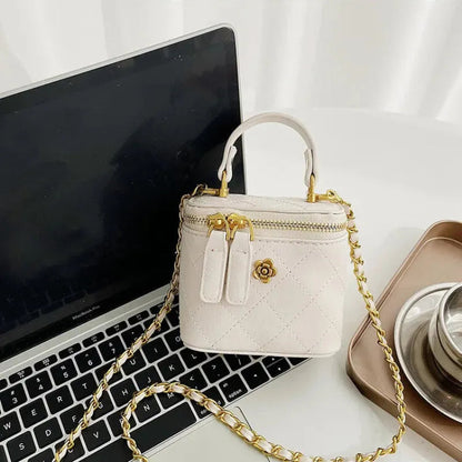 Petit sac à main bandoulière cubique matelassé au finition doré Aurore