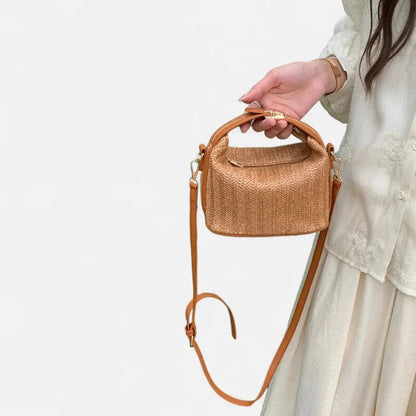 Petit sac à main bandoulière en paille Éléa